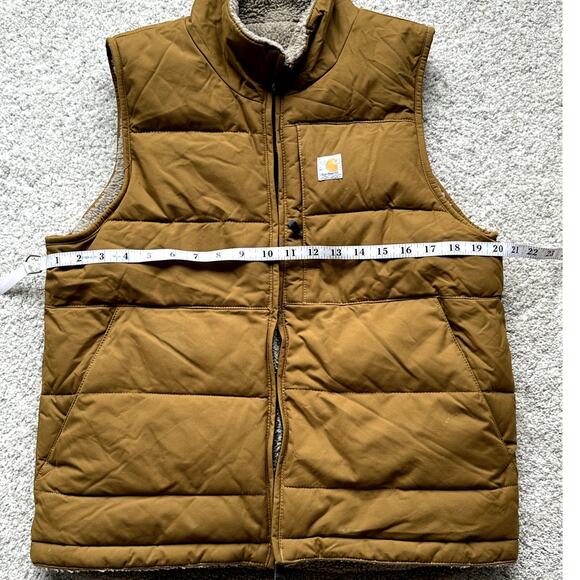 Carhartt Women Size 4-6 Montana Reversible Relaxed Fit Insulated Vest Oak Brown - Picture 3 of 10